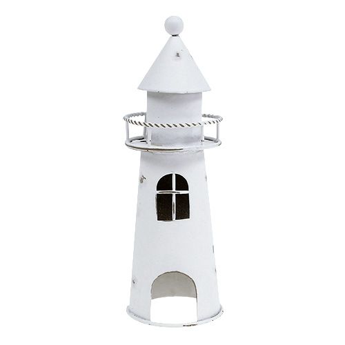 Floristik24 Phare déco 15cm blanc