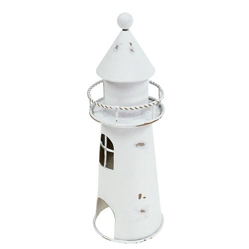 Floristik24 Phare déco 15cm blanc