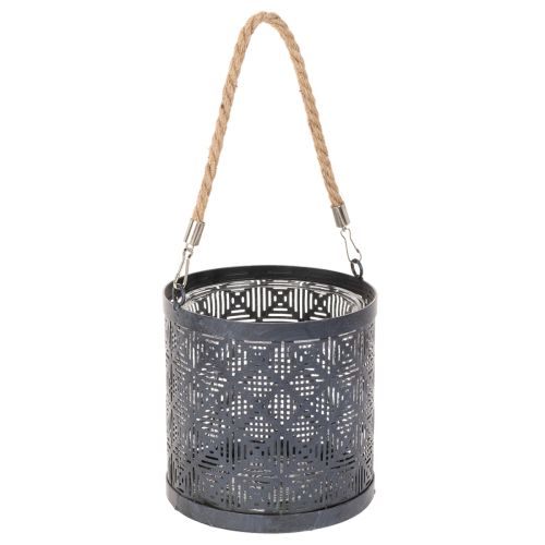 Lanterne déco en métal anthracite Ø16cm - Lot de 2 acheter | Floristik24.fr