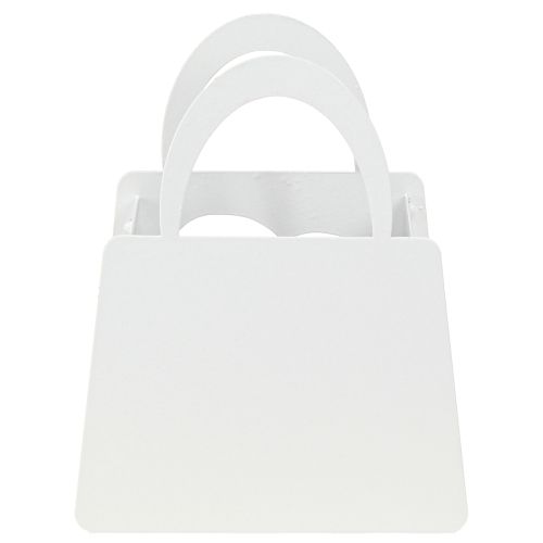 Article Sac décoratif en métal lanterne avec coeur blanc H18cm 2pcs