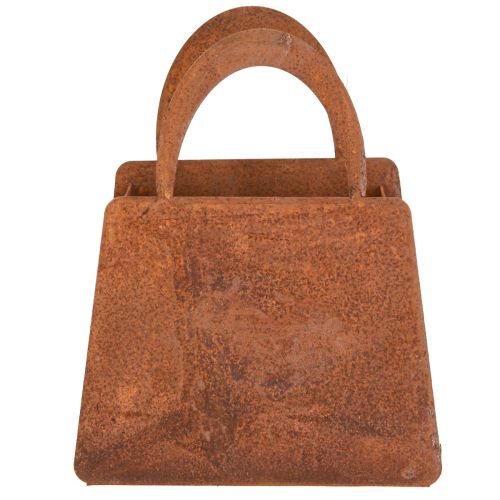 Article Lanterne sac en métal rouille avec insert en verre H15cm 2pcs