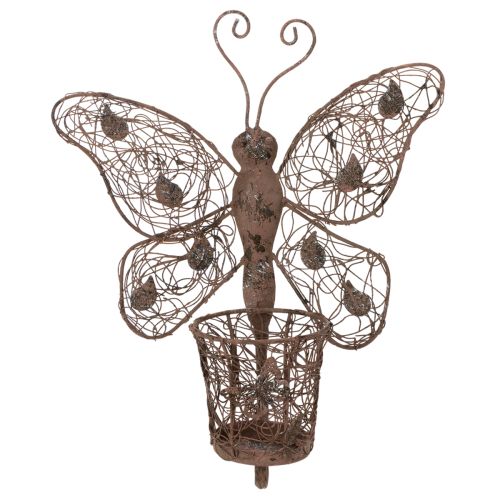 Lanterne en métal, décoration murale, papillon, finition rouille, 36,5 cm | Floristik24.fr