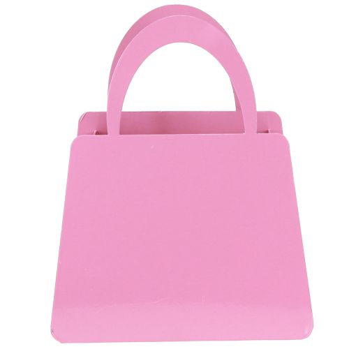 Article Lanterne en métal avec insert en verre sac rose H18cm 2pcs