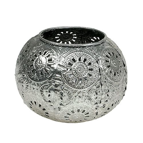 Floristik24 Windlight argent oriental Ø12cm H9cm