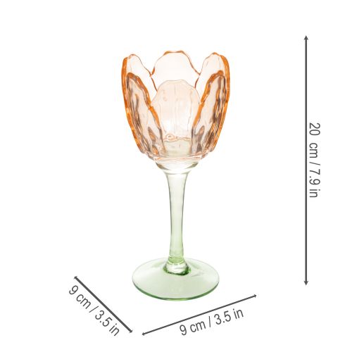 Article Porte-bougie chauffe-plat en verre en forme de tulipe, style vintage, décoration romantique pour la maison, 20 cm