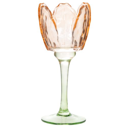 Article Porte-bougie chauffe-plat en verre en forme de tulipe, style vintage, décoration romantique pour la maison, 20 cm