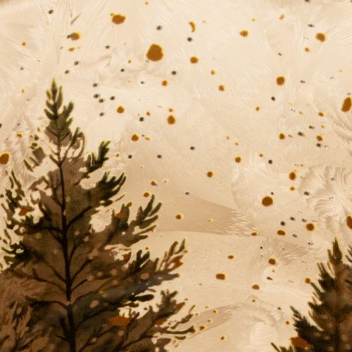 Photophore en verre motif forêt de sapins enneigée 15 cm pour intérieur | Floristik24.fr