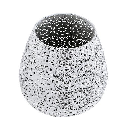 Floristik24 Lanterne blanche Ø19cm H18,5cm