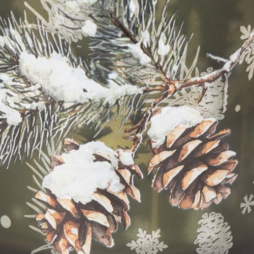 Photophore en verre motif pommes de pin et flocons de neige 15 cm | Floristik24.fr