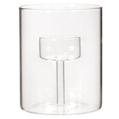 Photophore en verre transparent avec support pour bougie chauffe-plat, 11 cm | Floristik24.fr