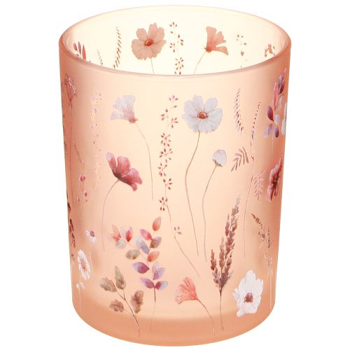 Floristik24 Lanterne décorative en verre à motif floral pour une touche d'élégance dans votre intérieur, 12,5 cm, lot de 2