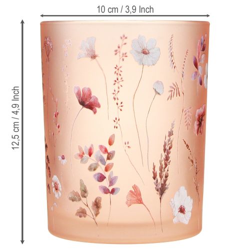 Article Lanterne décorative en verre à motif floral pour une touche d&#39;élégance dans votre intérieur, 12,5 cm, lot de 2