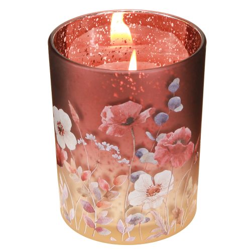 Article Lanterne décorative en verre à motif floral pour une touche d&#39;élégance dans votre intérieur, 12,5 cm, lot de 2
