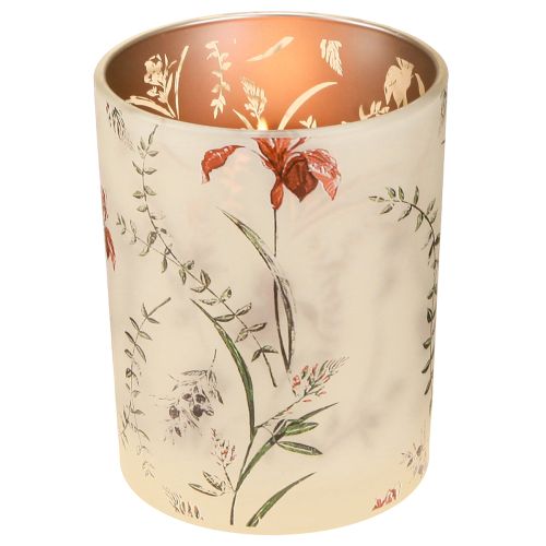 Article Élégant bougeoir à motif floral pour une décoration harmonieuse, 12,5 cm, lot de 2