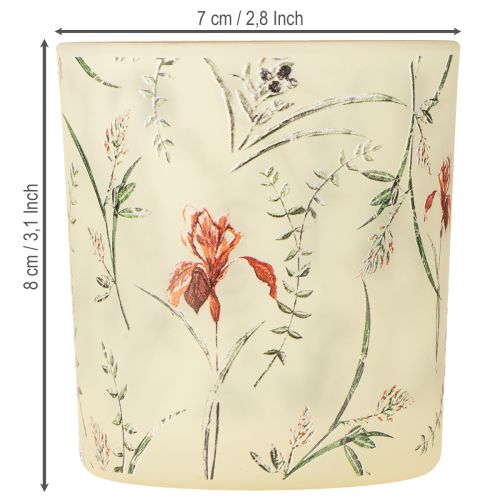 Article Lanterne décorative en verre à motif floral pour une ambiance chaleureuse à la maison, 8 cm, lot de 4.