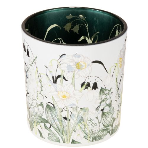 Floristik24 Lanterne décorative en verre à motif de feuilles, 8 cm, lot de 4, pour une touche d&#39;élégance dans votre intérieur.