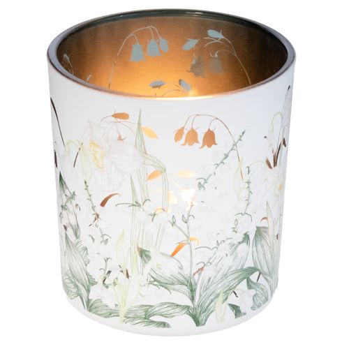 Article Lanterne décorative en verre à motif de feuilles, 8 cm, lot de 4, pour une touche d&#39;élégance dans votre intérieur.