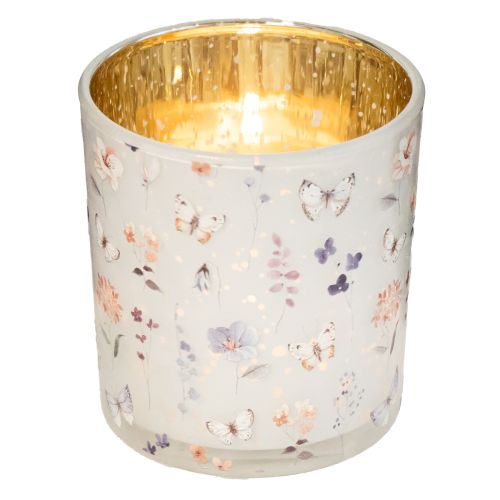 Article Lanterne décorative en verre avec motif papillon, 8 cm, lot de 4, pour une touche d&#39;élégance dans votre intérieur.