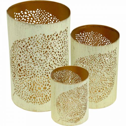 Article Décoration métal lanterne automne H20,5/15,5/10,5cm lot de 3
