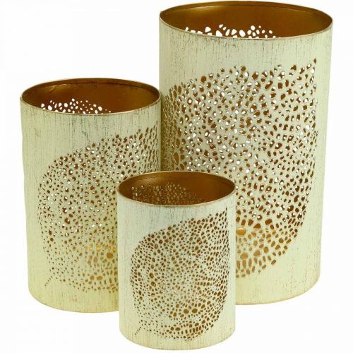 Décoration métal lanterne automne H20,5/15,5/10,5cm lot de 3
