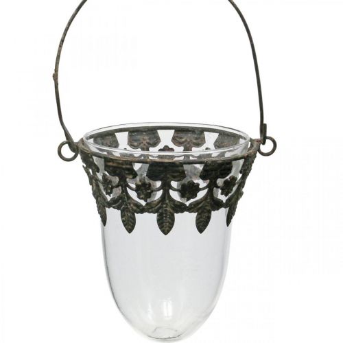 Floristik24 Lanterne en verre pour décoration à suspendre 24/28/30cm lot de 3
