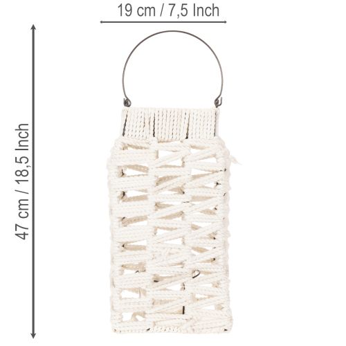 Lanterne suspendue, décoration estivale, macramé H35,5 cm L19 cm | Floristik24.fr
