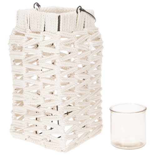 Lanterne suspendue, décoration estivale, macramé H35,5 cm L19 cm | Floristik24.fr