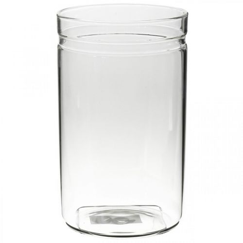 Vase fleuri, cylindre en verre, vase en verre rond Ø10cm H16.5cm