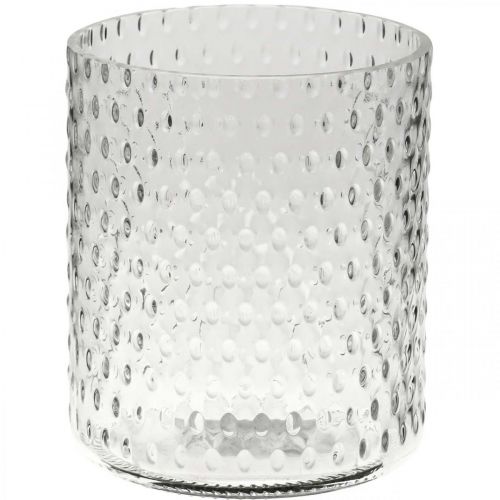 Lanterne en verre, vase à fleurs, vase rond en verre Ø11,5cm H13,5cm
