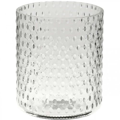 Floristik24 Lanterne en verre, vase à fleur, vase en verre rond Ø11.5cm H13.5cm