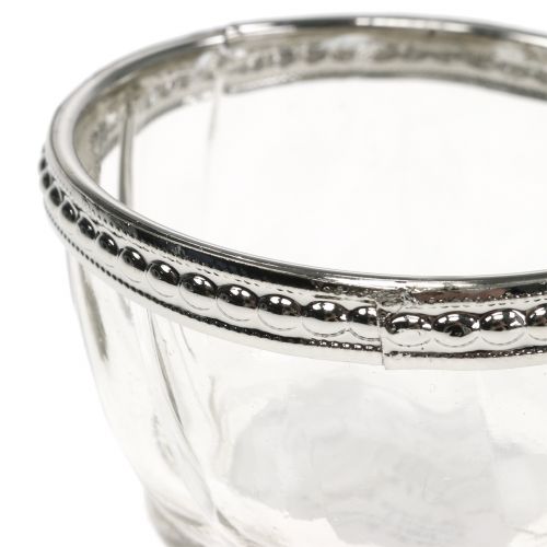 Floristik24 Support à bougie antique avec bord métallique Ø 7 cm H. 4 cm