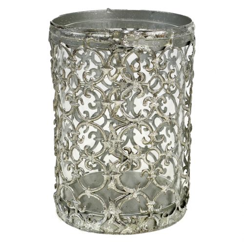 Floristik24 Lanterne argent antique Ø10,5cm H14,5cm 1 pce