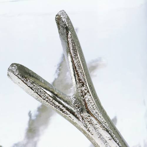 Floristik24 Photophore Bois de cerf Argent Ø16cm H11cm