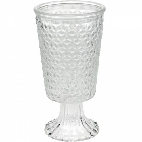 Lanterne en verre avec socle clair Ø10cm H18.5cm décoration de table | Floristik24.fr
