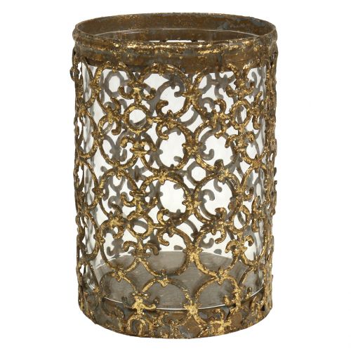 Floristik24 Lanterne dorée antique Ø8cm H11,5cm 1 pce