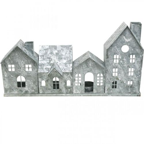Phares, lanterne en métal, décoration de fenêtre, Avent, argent shabby chic L37.5cm H20cm