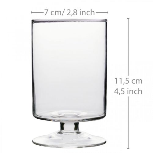 Floristik24 Lanterne Hurricane verre Ø7cm H11.5cm 6pcs