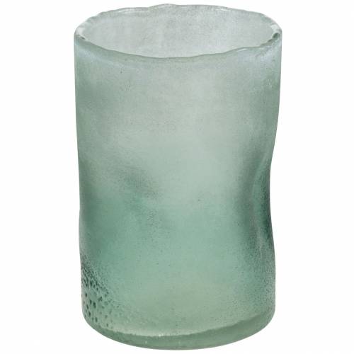 Floristik24 Lanterne en verre vert dépoli Ø10cm H15cm