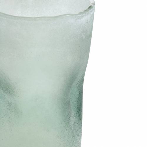 Floristik24 Lanterne en verre vert dépoli Ø10cm H15cm