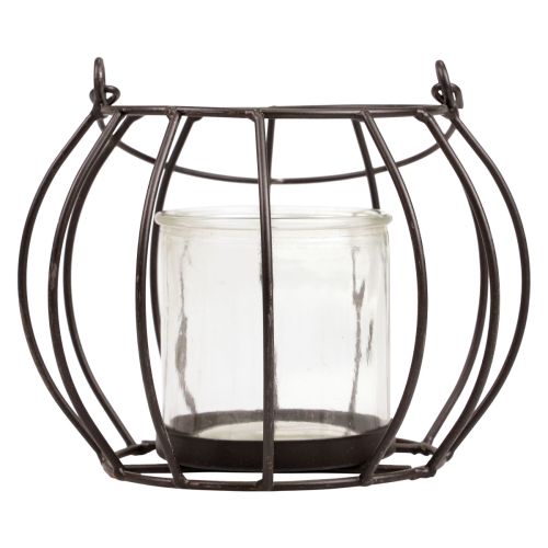 Floristik24 Lanterne de jardin lanterne noire en métal à suspendre Ø16,5cm