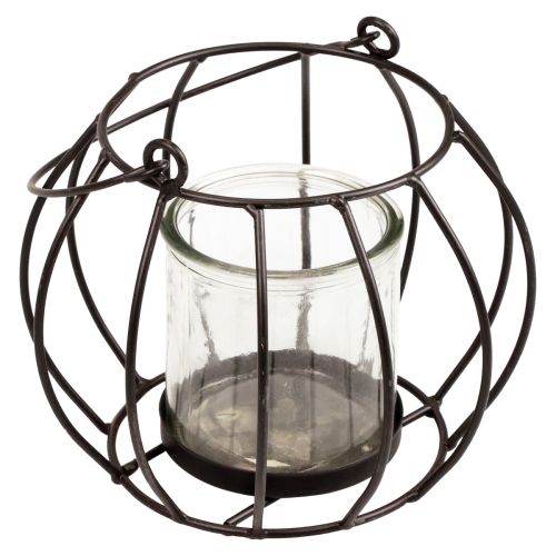 Floristik24 Lanterne de jardin lanterne noire en métal à suspendre Ø16,5cm