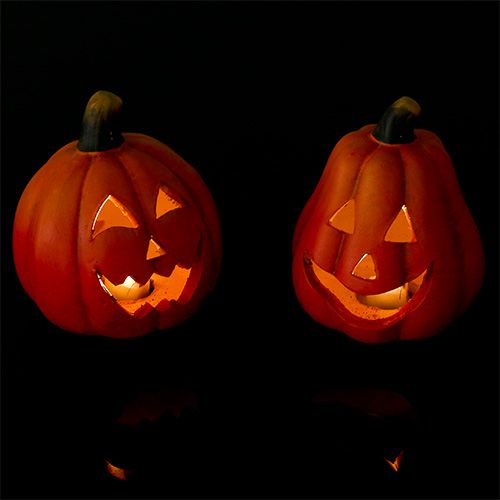 Floristik24 Lanterne citrouille avec LED orange 10cm 4pcs