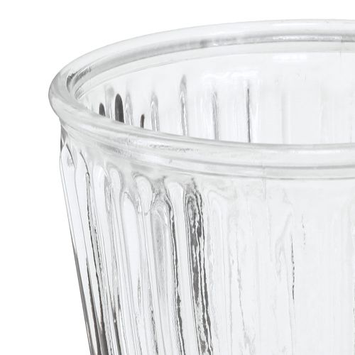 Article Coupe lanterne verre cannelé décoration Ø11,5cm H15cm