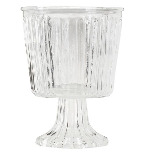 Article Coupe lanterne verre cannelé décoration Ø11,5cm H15cm