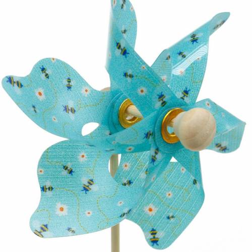 Article Moulin à vent moulin à vent abeilles turquoise Ø8.5cm décoration été jardin 12pcs