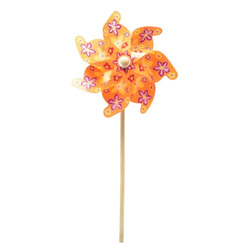 Floristik24 Moulin à vent sur bâton moulinet orange jaune rose Ø30,5cm 74cm