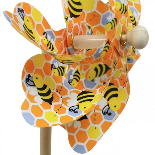 Article Pinwheel abeille piquet de jardin en bois moulin à vent Ø17cm H48cm 4pcs