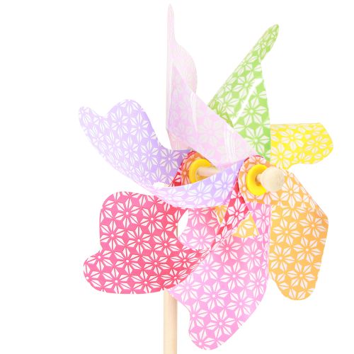 Article Moulin à vent décoratif Moulin à vent naturel coloré Ø21,5cm H55cm 3pcs