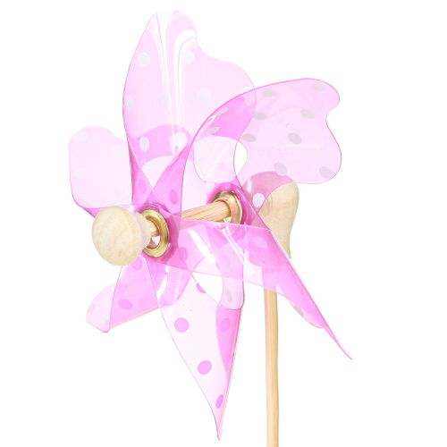 Article Moulin à vent à pois sur bâton coloré Ø8,5cm 12 pcs