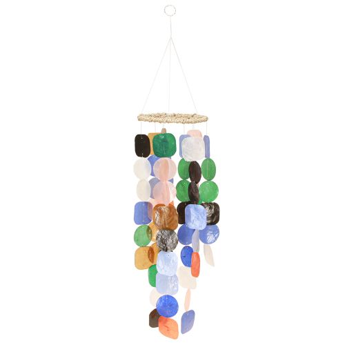 Article Carillon éolien coquillages Capiz Décoration maritime à suspendre Ø14,5cm 55cm